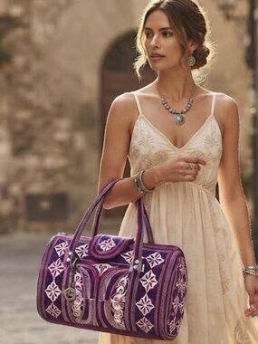 Banda Bags Mini Weekender Ethical Handmade Geometric Embroidered Bag